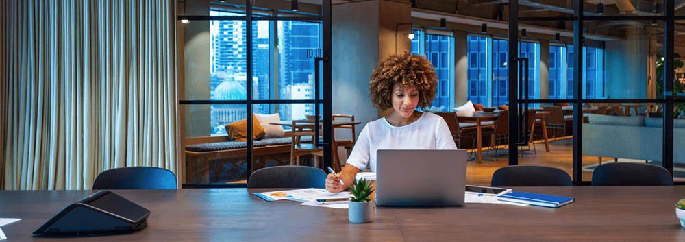 woman working in a office
