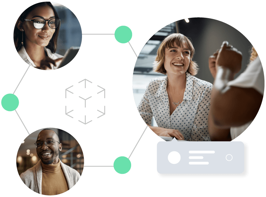 photo graphic of teams working together