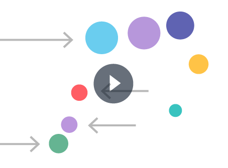 abstract background of colored circles and arrows