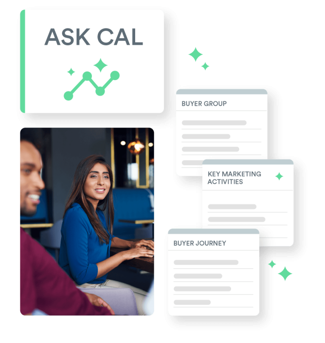 ASK Cal hero image with two people at a table